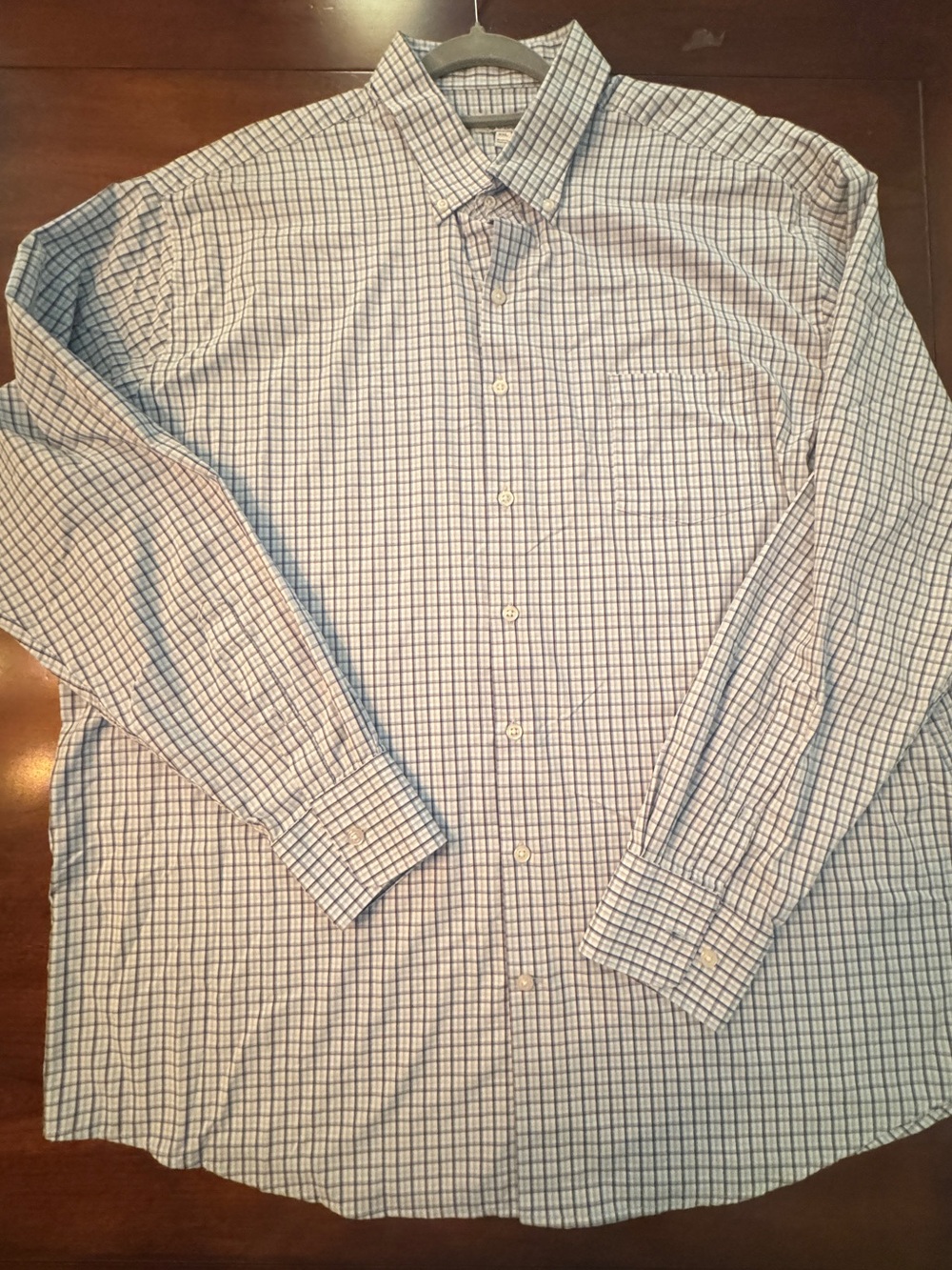 Peter Millar Summer Comfort XXL Blue Plaid Button Front Dress Shirt Mens EUC
